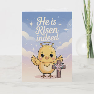 Er ist auferstanden Kawaii Style Osterkarte Karte