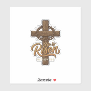 Er ist auferstanden Kreuz Dornenkrone Christliches Aufkleber