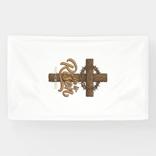 Er ist auferstanden Kreuz Dornenkrone Christliches Banner
