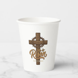 Er Ist Auferstanden Kreuz Dornenkrone Christliches Pappbecher