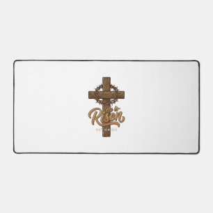 Er Ist Auferstanden Kreuz Dornenkrone Christliches Schreibtischunterlage