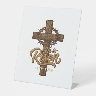 Er ist auferstanden Kreuz Dornenkrone Christliches Sockelschild