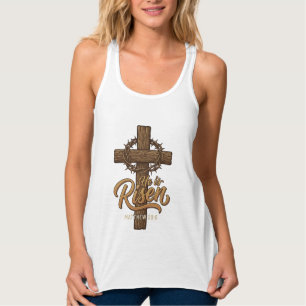 Er ist auferstanden Kreuz Dornenkrone Christliches Tank Top