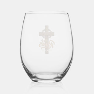 Er ist auferstanden Kreuz Dornenkrone Christliches Weinglas Ohne Stiel