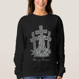 Er ist auferstanden Kreuz Jesus Christliches Coque Sweatshirt