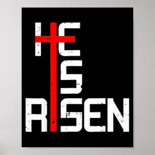 Er ist auferstanden Kreuz Jesus Ostern Christentum Poster