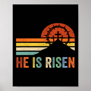 Er ist auferstanden Kreuz Jesus Religiöser Osterta Poster