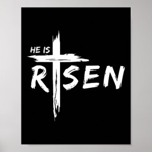 Er ist auferstanden Kreuz Jesus religiöser Osterta Poster