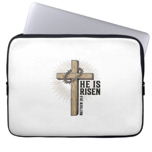 Er ist auferstanden Kreuz Matthäus 28_6 Vintage-Ch Laptopschutzhülle