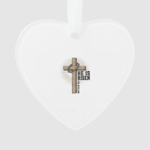 Er ist auferstanden Kreuz Matthäus 28_6 Vintage ch Ornament