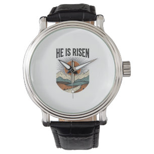 Er ist auferstanden Kreuz Sonnenaufgang Christlich Armbanduhr