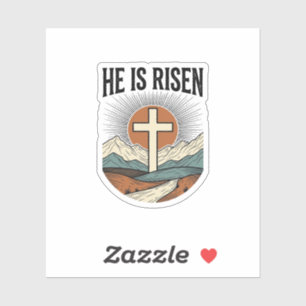 Er Ist Auferstanden Kreuz Sonnenaufgang Christlich Aufkleber
