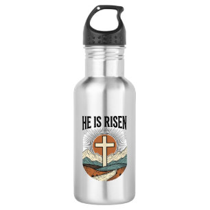 Er ist auferstanden Kreuz Sonnenaufgang Christlich Edelstahlflasche