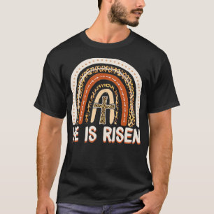 Er ist auferstanden Leopard Regenbogen Christ Jesu T-Shirt