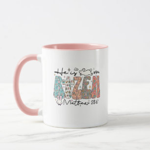 Er ist auferstanden Matthäus 28:6 Osterhase Muster Tasse