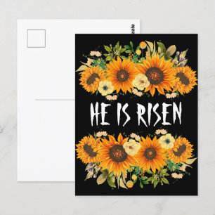 Er ist auferstanden Matthäus 28:6 Ostersonnenblume Postkarte