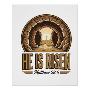 Er ist auferstanden Matthäus 28 6 Vintage-Christli Poster