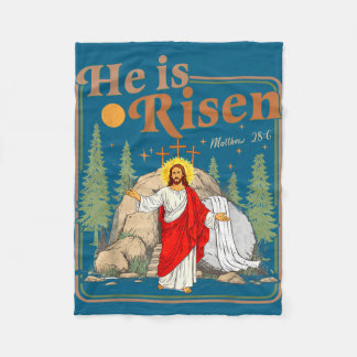 Er ist auferstanden matthew 28_6 retro vintage Kre Fleecedecke