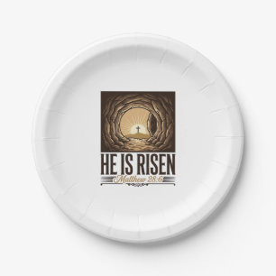 Er ist auferstanden Ostergrab Kreuz Vintage Christ Pappteller