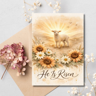 Er ist auferstanden Osterlamm Christlich Religiös Feiertagskarte