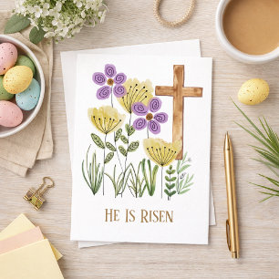 Er ist auferstanden Ostern Blumenkarte Feiertagskarte