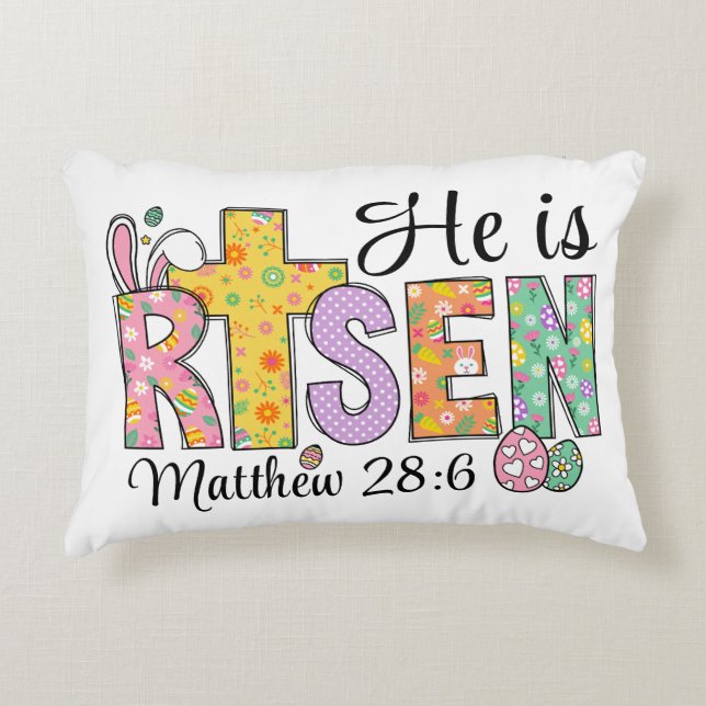 Er ist auferstanden Ostern Christlich  Dekokissen (Vorderseite)