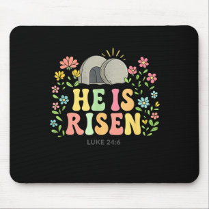 Er ist auferstanden Ostern Floral Jesus leeres Gra Mousepad