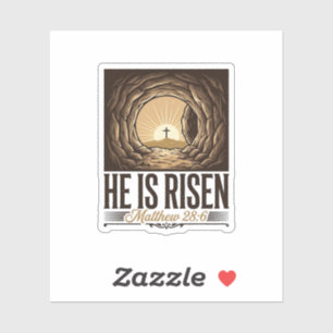 Er ist auferstanden Ostern Grab Kreuz Vintage Chri Aufkleber