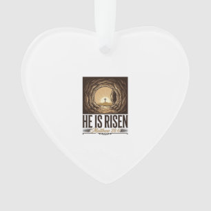 Er ist auferstanden Ostern Grab Kreuz Vintage Chri Ornament