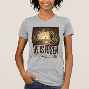 Er ist auferstanden Ostern Grab Kreuz Vintage Chri T-Shirt