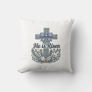 Er ist auferstanden Ostern Kreuz Vintage Vektor Kissen