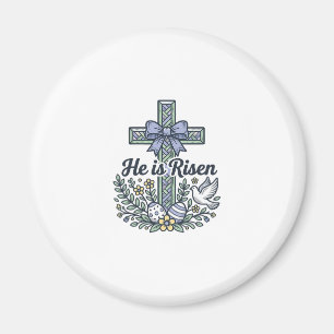 Er ist auferstanden Ostern Kreuz Vintage Vektor Magnet