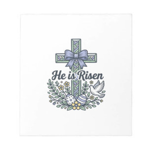 Er ist auferstanden Ostern Kreuz Vintage Vektor Notizblock