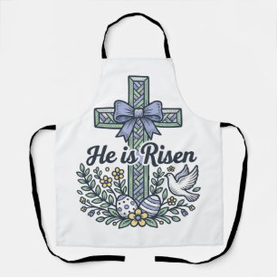 Er ist auferstanden Ostern Kreuz Vintage Vektor Schürze