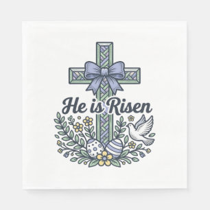 Er ist auferstanden Ostern Kreuz Vintage Vektor Serviette