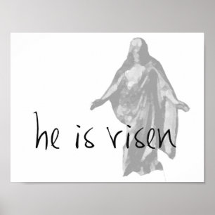er ist auferstanden ostern lds modern schwarz weiß poster