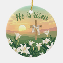 Er ist auferstanden Ostersonnenaufgang Personalisi Keramik Ornament