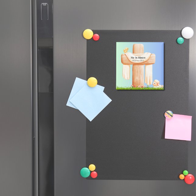 Er ist auferstanden – Ostkreuz und Lamm Kunst Magnet (He is Risen Easter magnet)