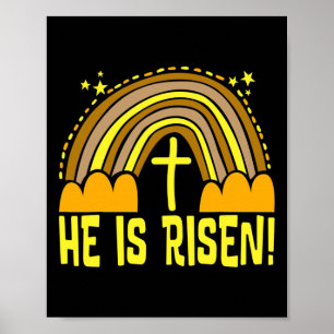 Er Ist Auferstanden Regenbogen Ostern Trendig Süß  Poster