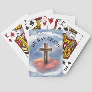 Er ist auferstanden Robustes Kreuz mit Wolken Spielkarten