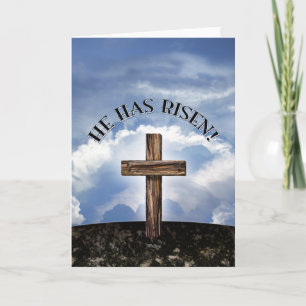 Er ist auferstanden Rugged Cross Himmel Feiertagskarte