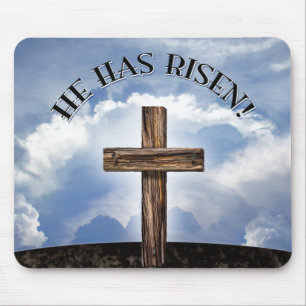 Er Ist Auferstanden Rugged Cross Himmel Mousepad