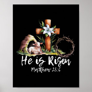 Er ist auferstanden Schaf Lamm Kreuz Jesus Christ Poster