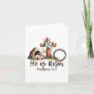 Er ist auferstanden Schaf Lamm Kreuz Jesus Christl Karte