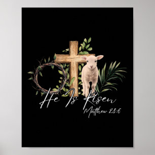 Er ist auferstanden Schaf Lamm Kreuz Jesus Christl Poster