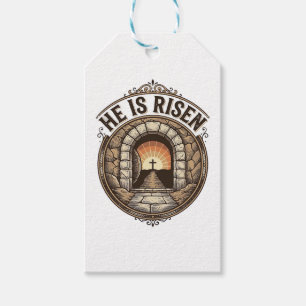 Er ist auferstanden Vintage-Ostern-Kreuz-Shirt Geschenkanhänger