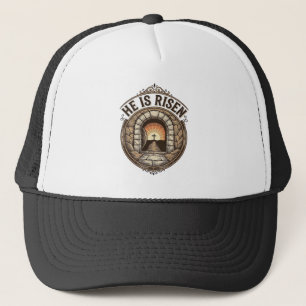 Er Ist Auferstanden Vintage Ostern Kreuz Shirt Truckerkappe