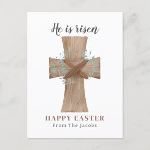 Er ist aufgestanden   Elegantes Christliches Oster Feiertagspostkarte