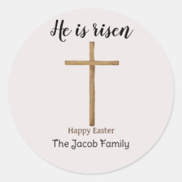 Er ist aufgewachsen, glücklich Ostern zu Familie,  Runder Aufkleber
