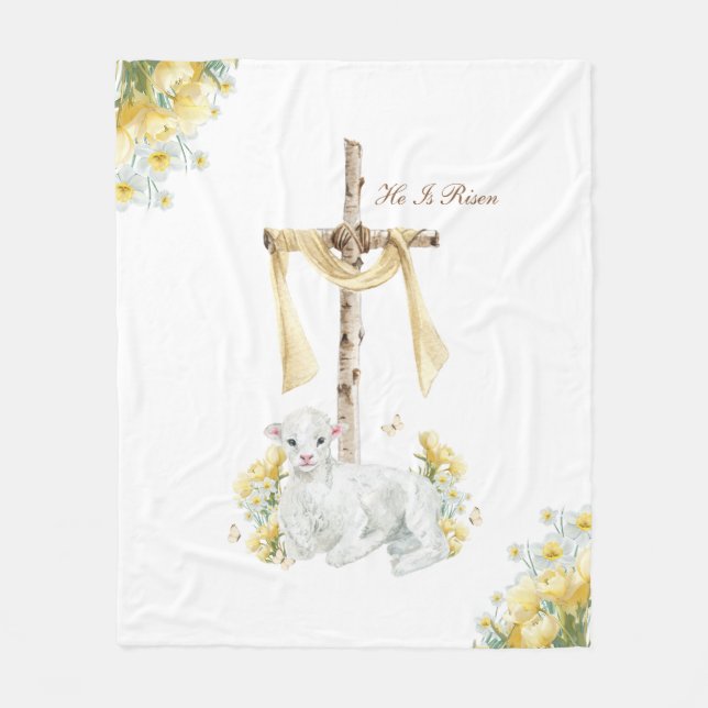 Er ist Christlich Ostern Personalisiert Risen Fleecedecke (Vorderseite)